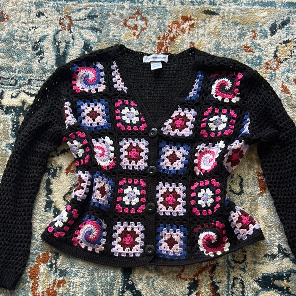 Nordstrom “Cotton Emporium” Crochet Cardigan Sweater